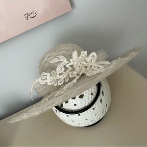Floral Trim Womens Hat